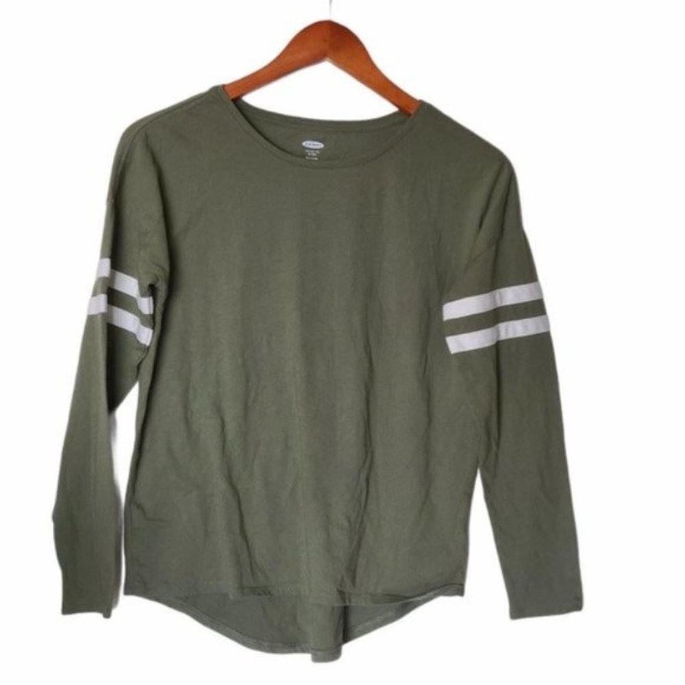 Old Navy Softest Tee Green Olive XL 14 Stripe